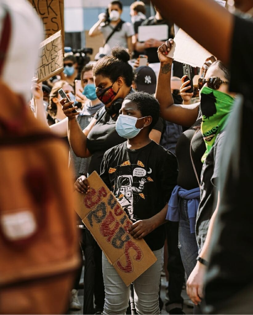 A young protestor at the Black Lives Matter Protestors in NYC